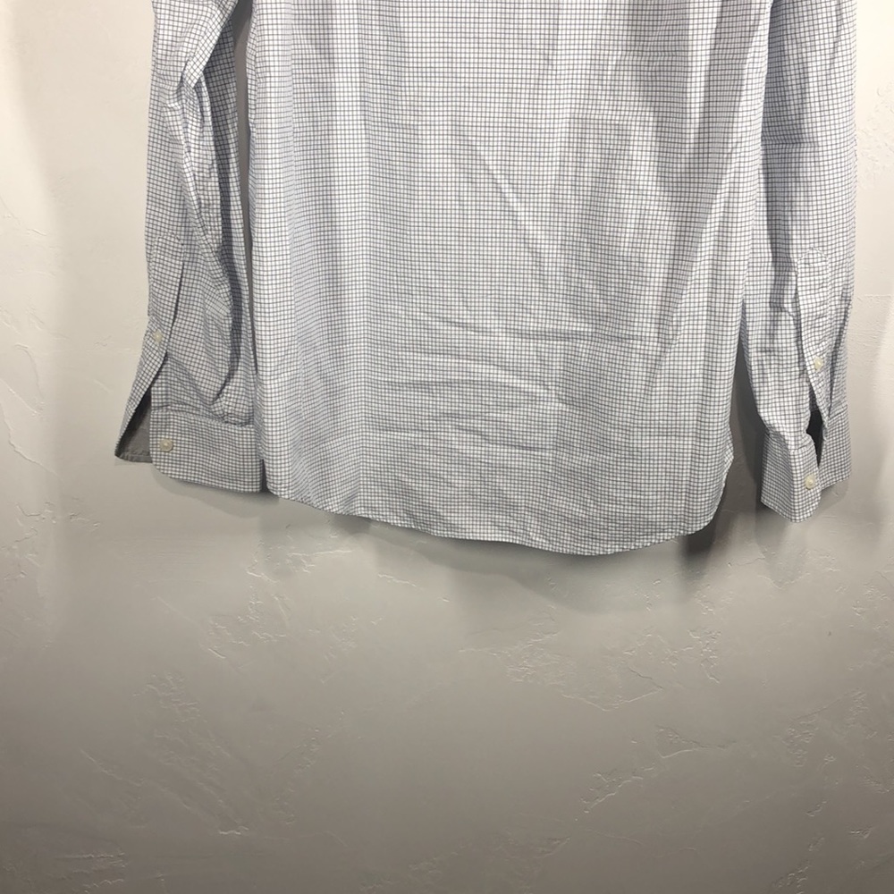 Michael Kors blue plaid dress shirt size medium - Picture 9 of 11